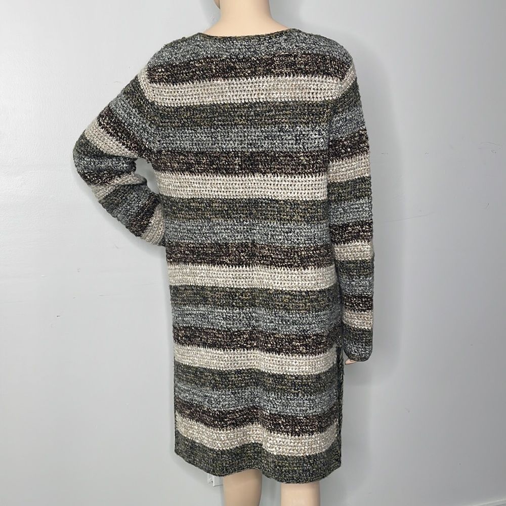 Stripe Knitted Double Tie Front Duster Cardigan - Picture 10 of 17
